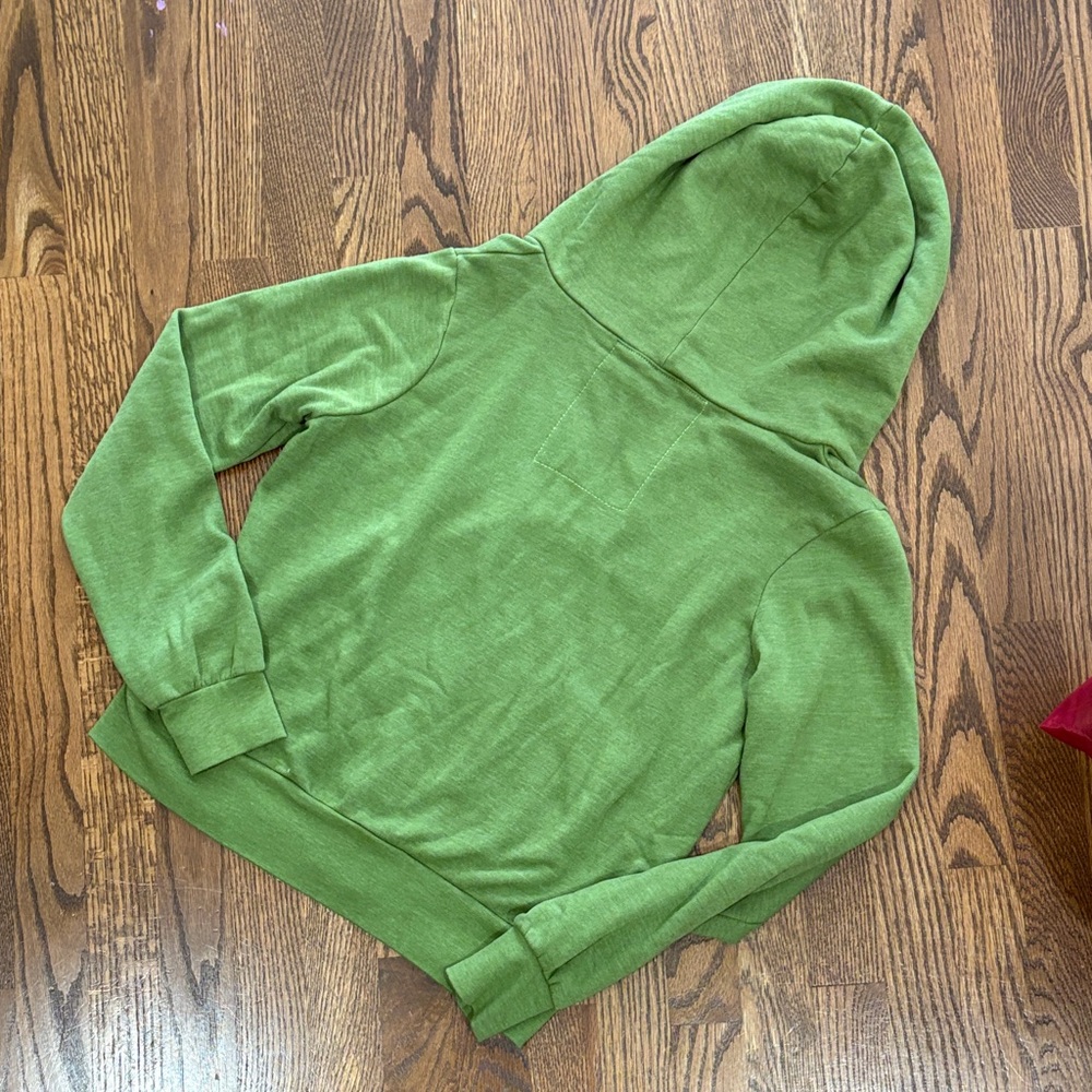 Aviator Nation Green Zip Hoodie with Rainbow Chest Stripes - Picture 3 of 3